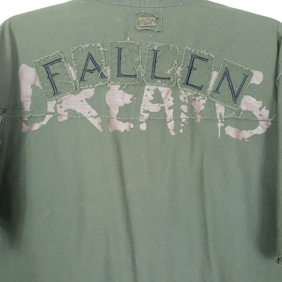 Blac Label Mens Shirt XL Distressed Green 730 - Picture 5 of 8